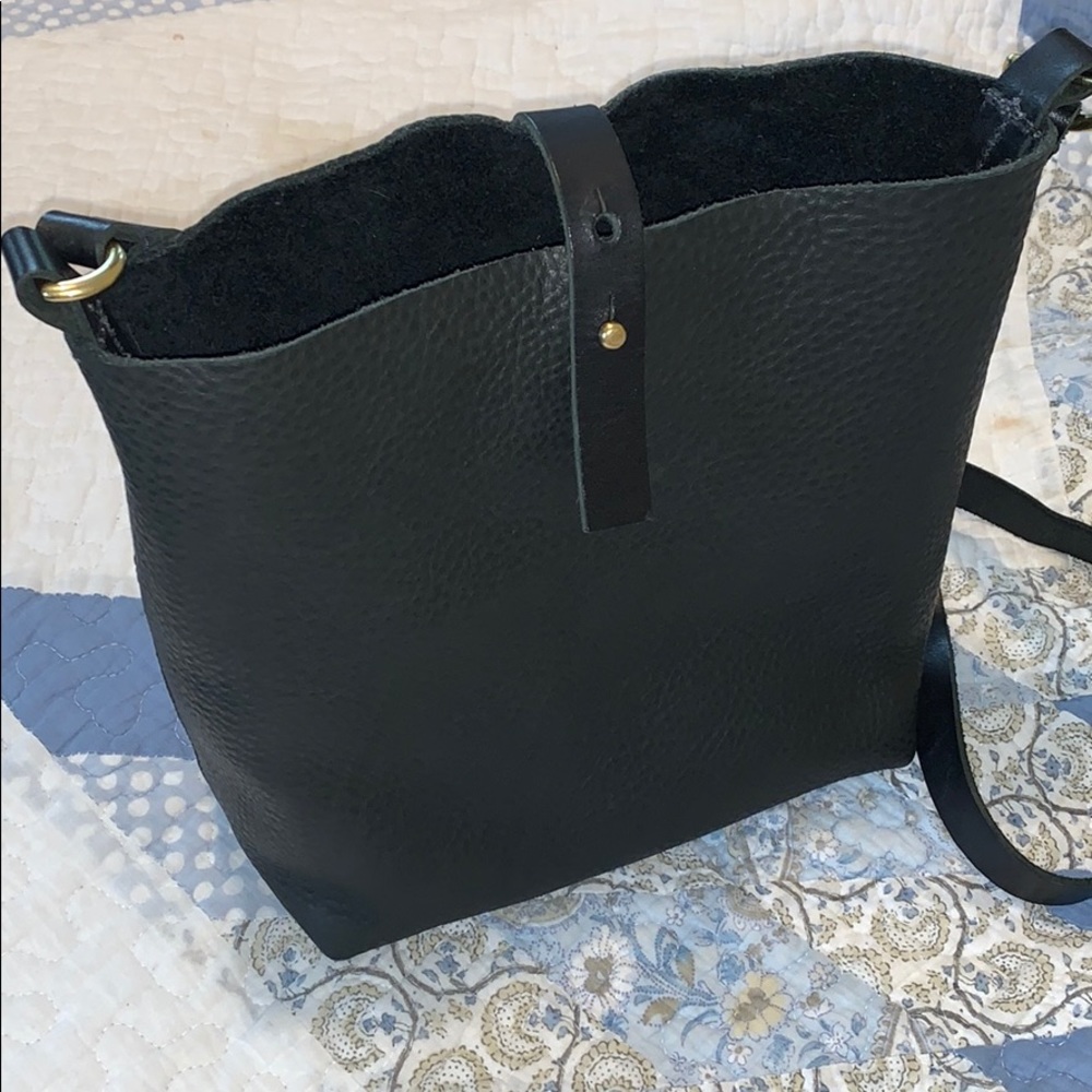 Simple Black Leather the shoulder Bag